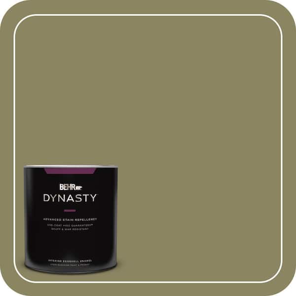 BEHR DYNASTY 1 qt. #S350-5 Green Scene One-Coat Hide Eggshell Enamel Interior Stain-Blocking Paint & Primer