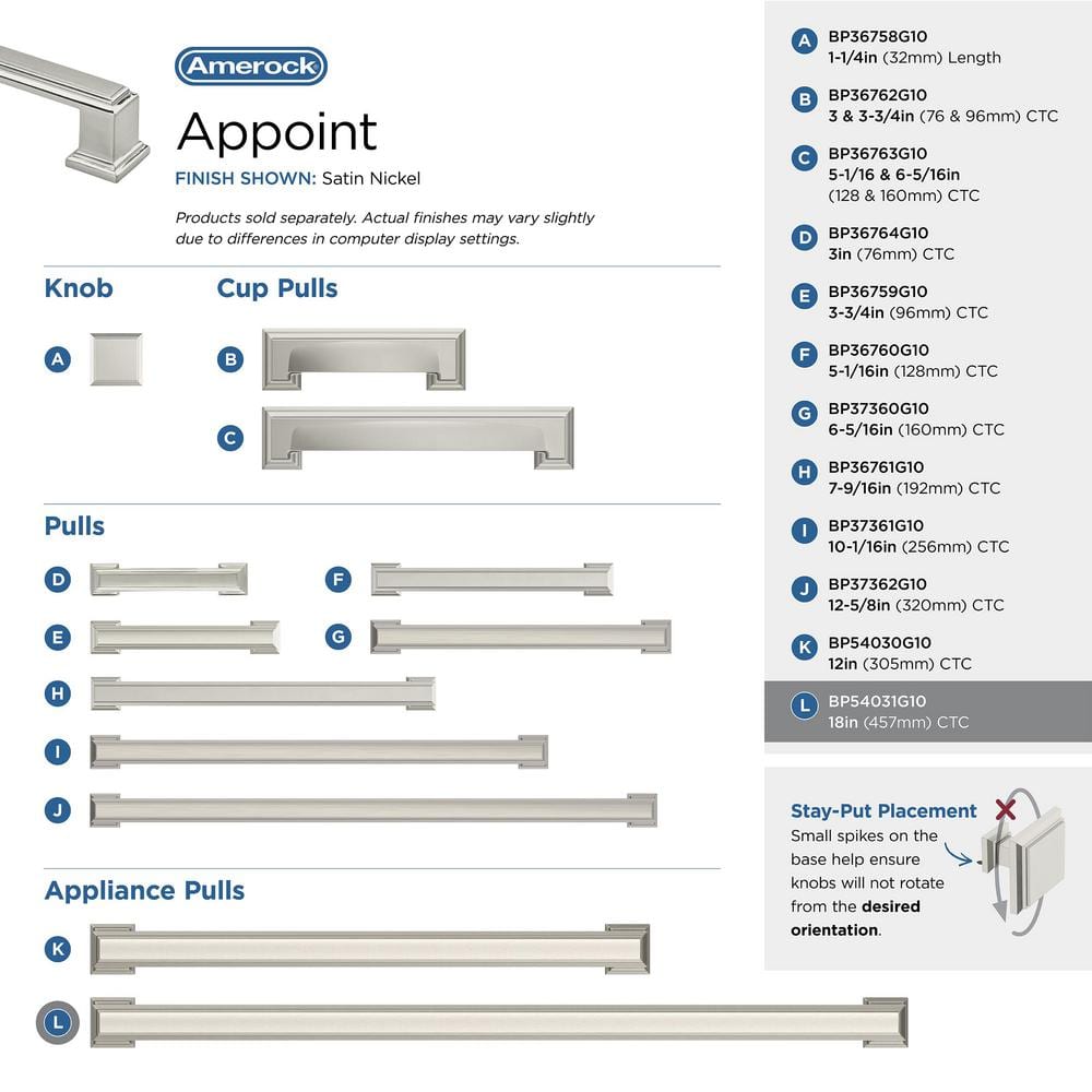 Satin Nickel 19" Traditional Appliance Pull with Mounting Hardware