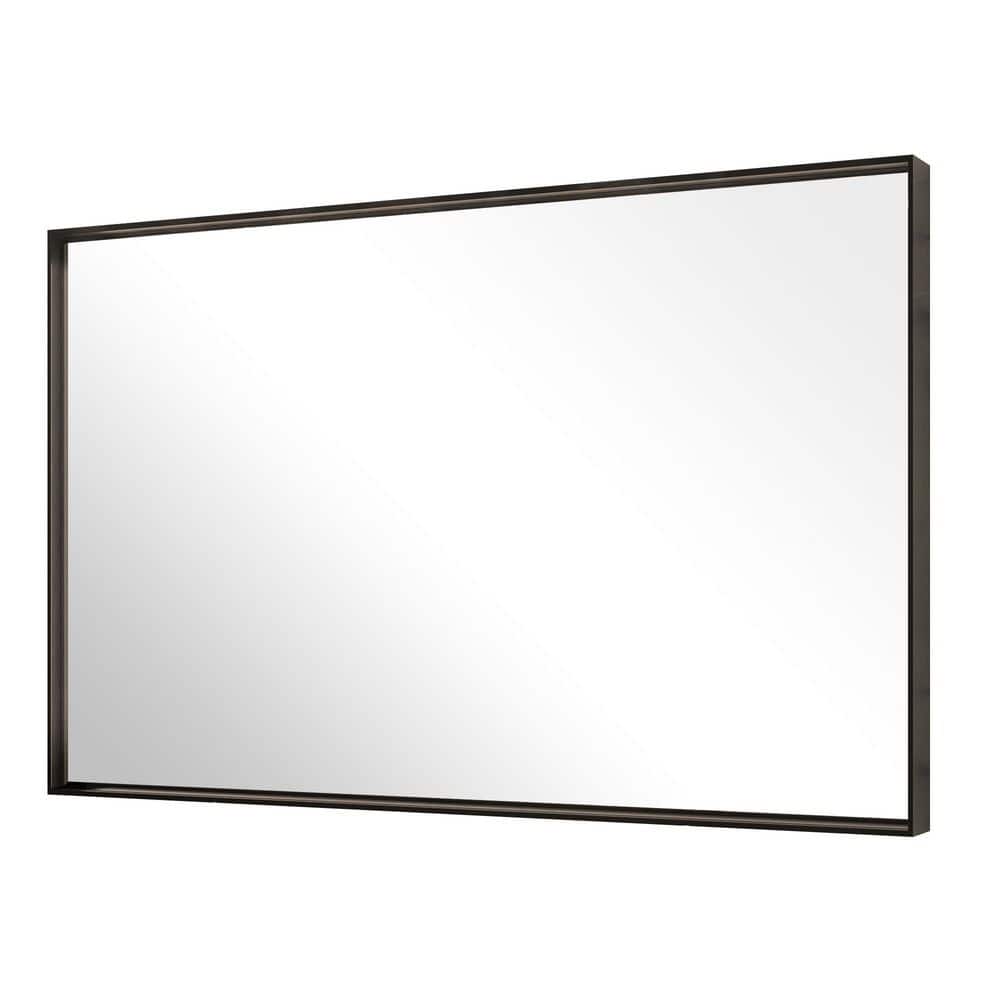 48 in. W x 36 in. H Rectangular Framed Black Mirrors for Bathroom Wall Square Corner Bathroom Vanity Mirror Over Sink price history on PriceWatchPro