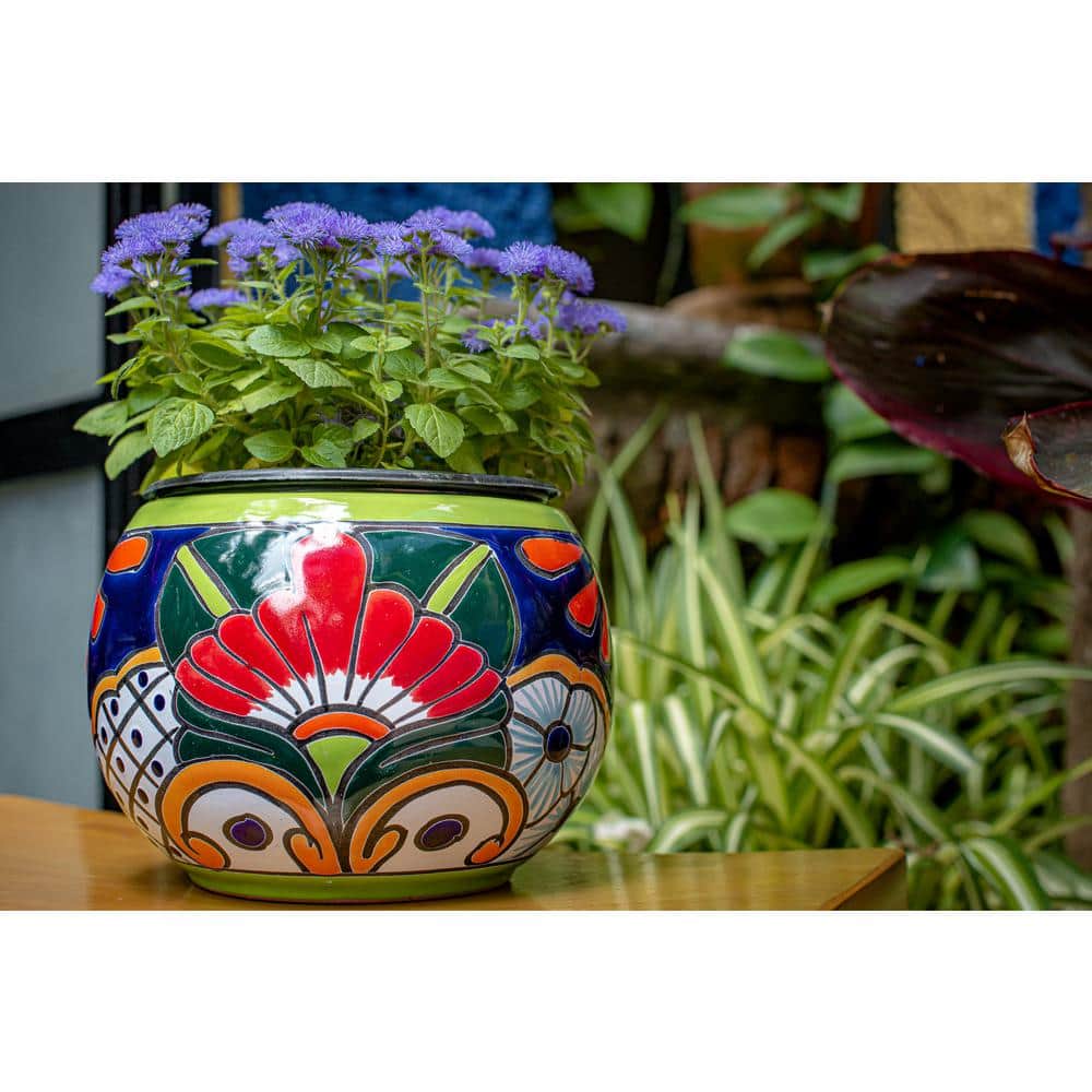 Talavera Multicolor Ceramic Round Indoor Outdoor Planter