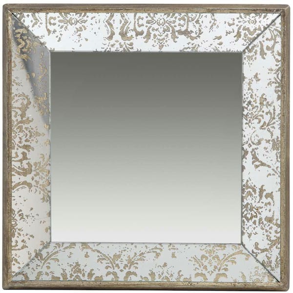 A & B Home Dorthea 24 in. x 24 in. Glam Square Framed Decorative Mirror