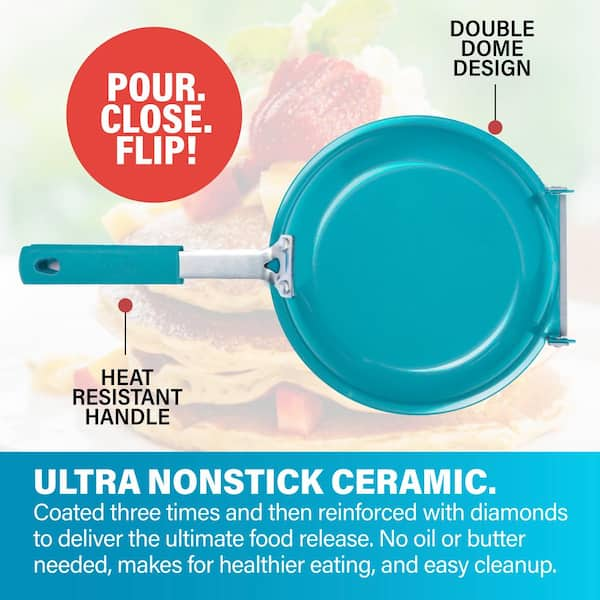 Gotham Steel 7 In. Non-Stick Ti-Ceramic Pancake Bonanza, The Easy Double  Flip Pan 2049 - The Home Depot