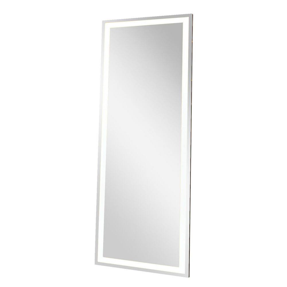 24 in. W x 63 in. H Rectangular Aluminum Alloy Framed Tilt LED Wall/Freestanding Bathroom Vanity Mirror in Black price history on PriceWatchPro