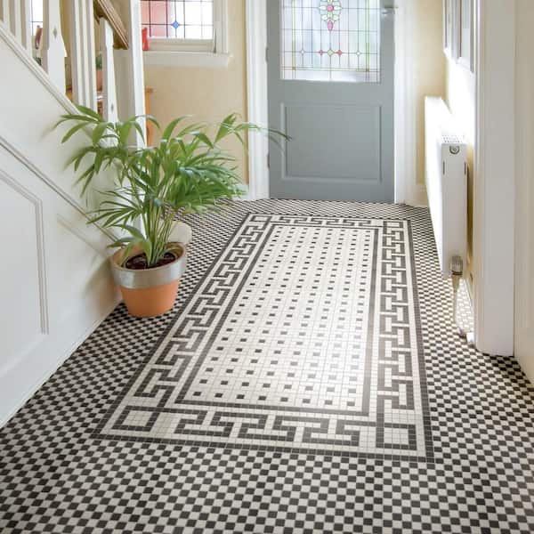 Gotham 1 in. Square Black and White Checkerboard 12 in. x 12 in. Porcelain Floor and Wall Mosaic Tile(9.8 sq. ft. /Case)