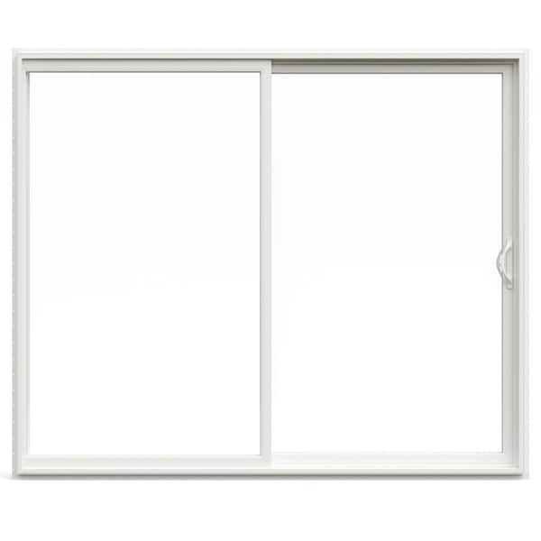 V-2500 96 in. x 80 in. x 4-9/16 in. Jamb White Vinyl Right-Hand Sliding Patio Door with Low-E Glass (Screen Included)