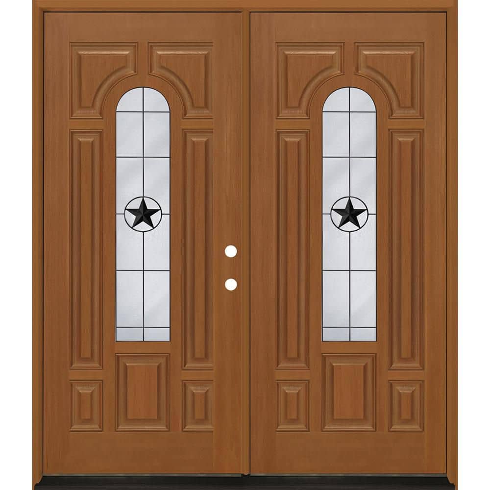 Regency 72 in. x 80 in. CenterLite Alamo Glass LHIS AutumnWheat Fiberglass Double Prehung Front Door with 6-9/16 Jamb price history on PriceWatchPro