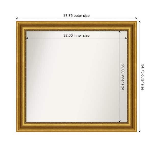 Amanti Art Parlor Gold 37.75 in. x 34.75 in. Custom Non-Beveled Recycled Polystyrene FramedBathroom Vanity Wall Mirror