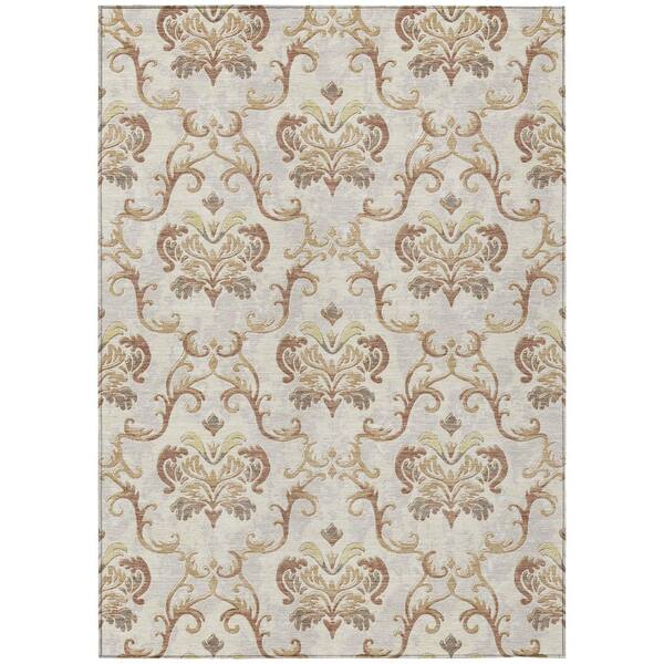 Chantille Machine Washable Indoor/Outdoor Abstract ACN3167 Cream 5 ft. x 7 ft. 6 in. Area Rug