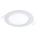 6 in. Canless Downlight 3500 CCT, Round Integrated LED, White Recessed Light, Direct Mount Trim, 600 Lumens
