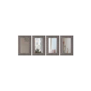 Rectangular Silver Gray Mosaic Decorative Framed Accent Wall Mirrors (Set of 4) (21 in. H x 13 in. W)