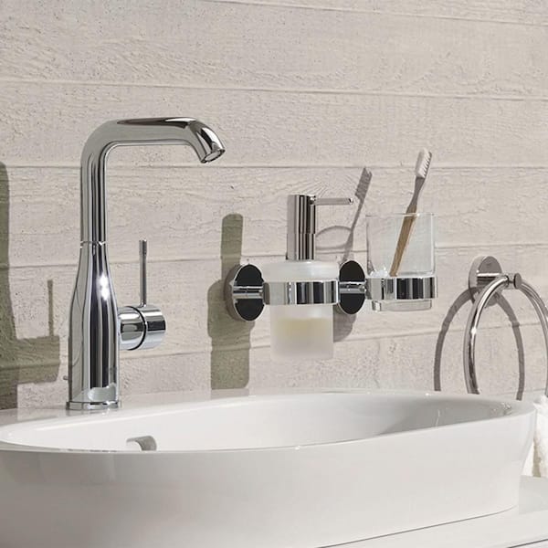 GROHE Essence Single Hole Single-Handle 1.2 GPM Bathroom Faucet in StarLight Chrome 2348600A The Home Depot
