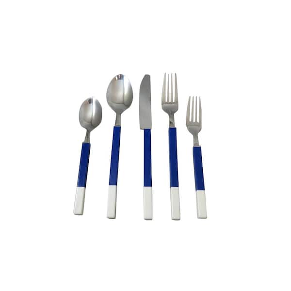 Holister Northfield 20-Piece Blue and White Stainless Flatware Set (Service for 4)