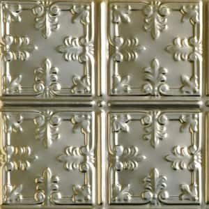 Take Home Sample - Florentine Gold Nugget 1 ft. x 1 ft. Decorative Tin Style Nail Up Ceiling Tile (1 sq. ft./case)