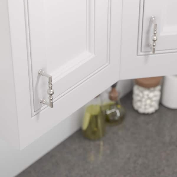 Firenze Collection 3-3/4 in. (96 mm) Classic Brushed Nickel Round Cabinet Bar Pull