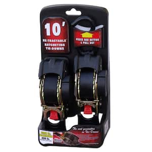10 ft. Retractable Ratcheting Tie-Downs (2-Pack)