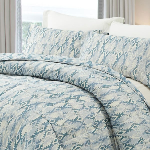 Natural Comfort 3-Piece Greenish Gray Queen Comforter Set