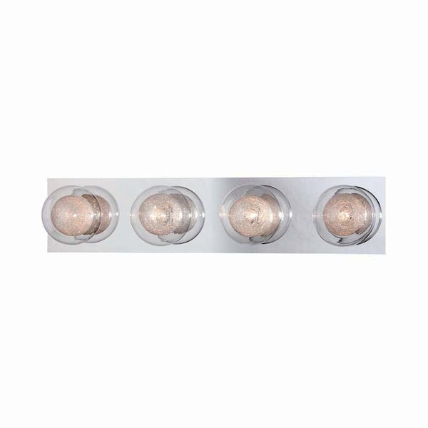 Hampton Bay Ashton 4-Light Chrome Vanity Light with Glass Spheres
