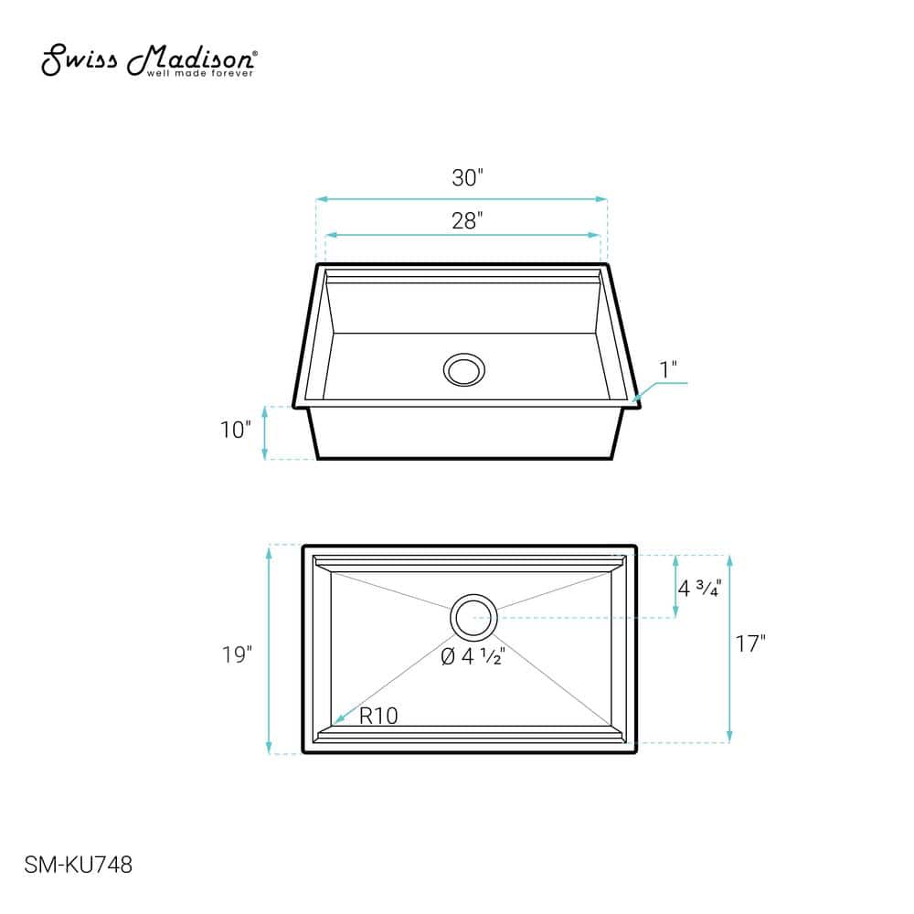 Rivage 30 x 19 Stainless Steel Single Basin Undermount Sink