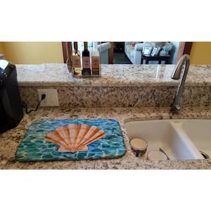 14 in. x 21 in. Scallop Shell and Water Dish Drying Mat