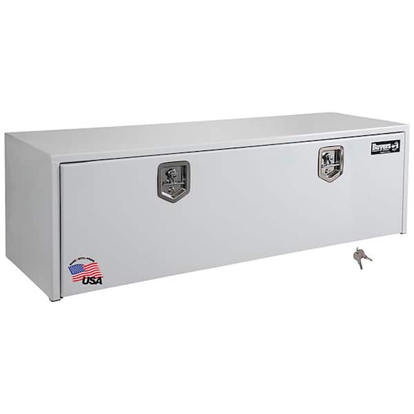 BUYERS PRODUCTS 18 in. x 24 in. x 48 in. White Steel Underbody Truck Tool Box