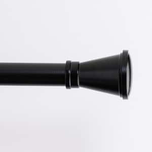 48 in. Non-Telescoping 1-1/8 in. Single Curtain Rod in Black with Durand Finial