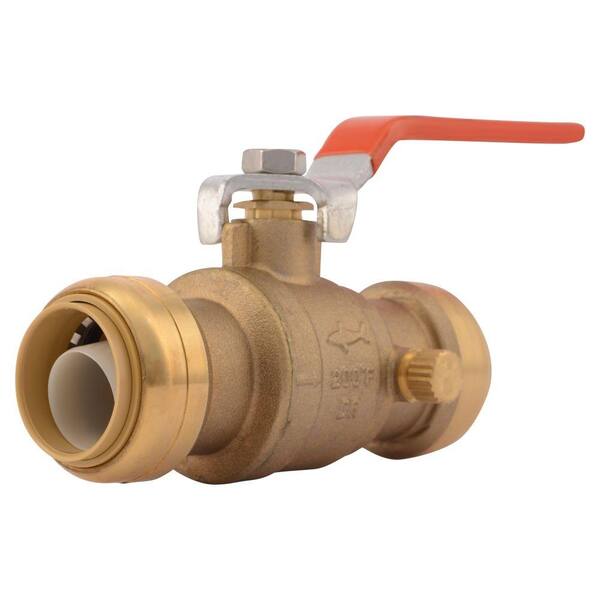 SharkBite 1 in. Push-to-Connect Brass Ball Valve with Drain