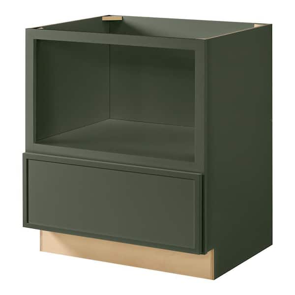 Leyton 30 in. W x 24 in D x 34.5 in H Ready to Assemble Plywood Slim Shaker Microwave Base Kitchen Cabinet in Fern Green