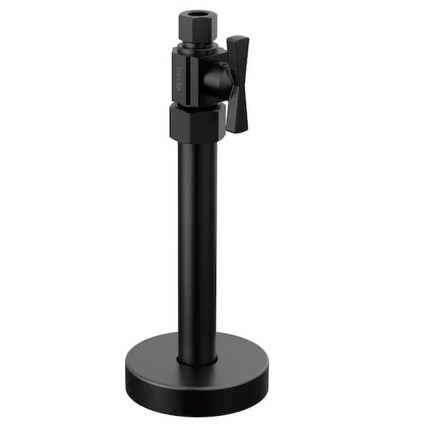 7.56 in. L Matte Black Straight Supply Stop Valve