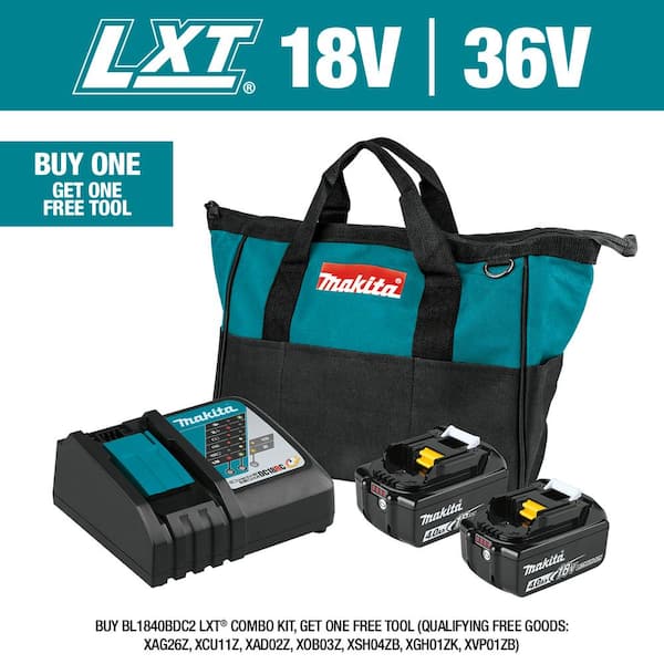 Makita 18V LXT Lithium-Ion 4.0 Ah Battery and Rapid Optimum Charger Starter Pack