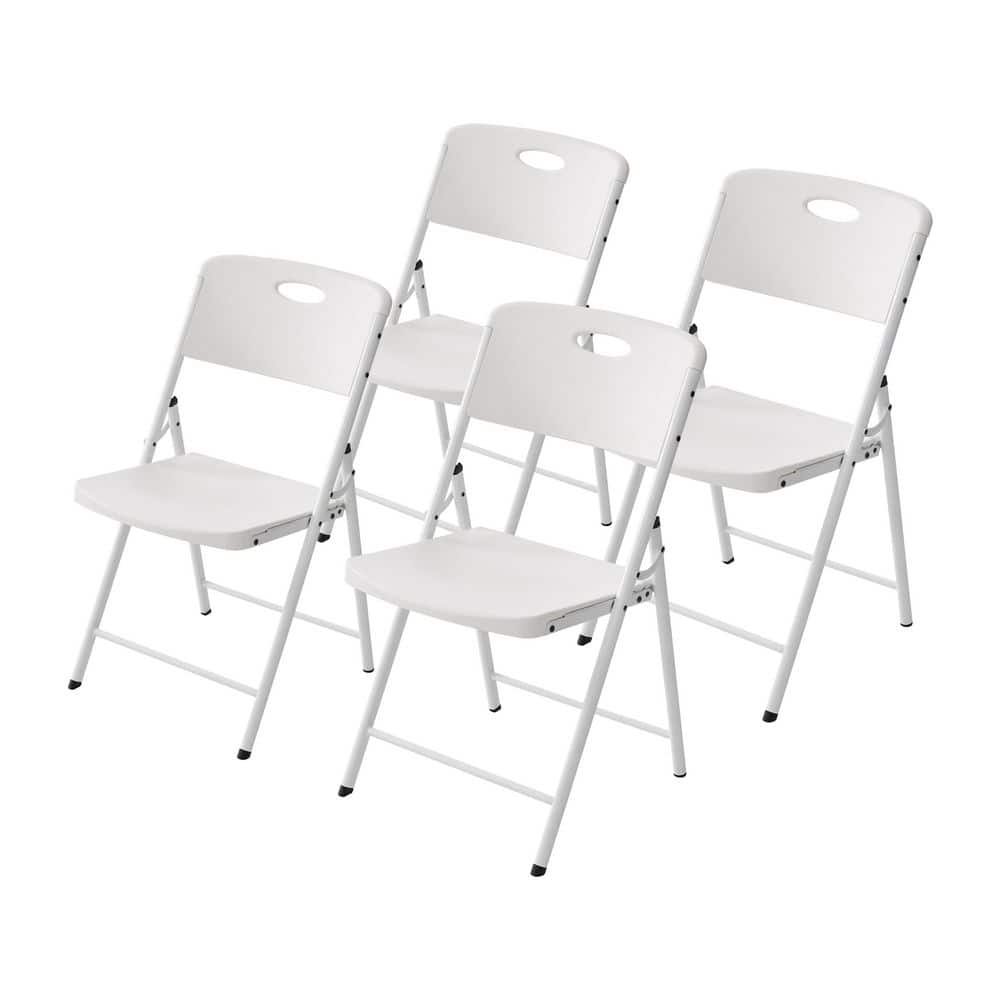 T.Style　002 012 058 086 A4サイズ　白フレーム×4 HDX Metal Frame White/White Resin Seat Indoor/Outdoor Folding