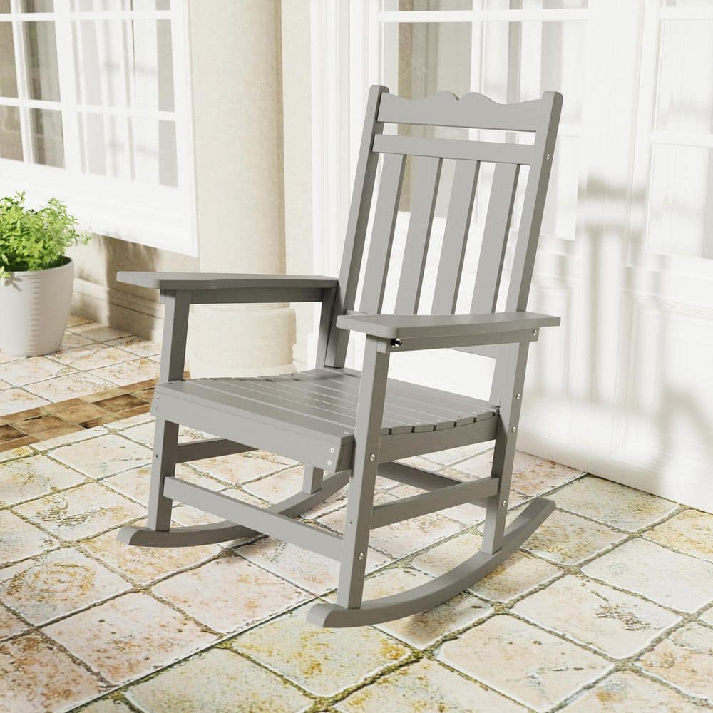 Dove Gray Plastic Outdoor Rocking Chairs Lowes Sonkuki Light Gray