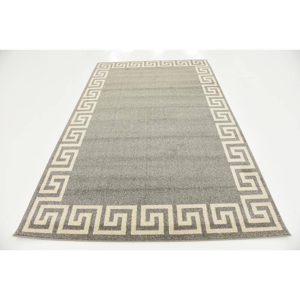 Gray Geometric Synthetic 5' x 8' Area Rug