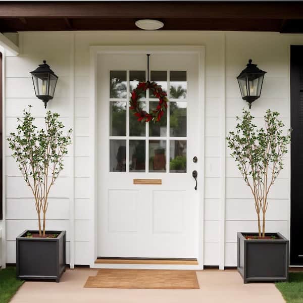 Unbranded 5.25 ft. Artificial Ouble Pole Island Tree in Black Plastic Container