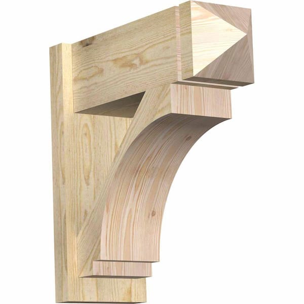 Ekena Millwork 8 in. x 22 in. x 22 in. Douglas Fir Imperial Arts and Crafts Rough Sawn Outlooker