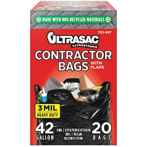 The Brush Man Contractor Trash Bags, 55-Gallon, 3-Mil, 15PK TRASHBAG55-15PL