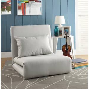 Beige Relaxie Linen Convertible Flip Chair Floor Sleeper