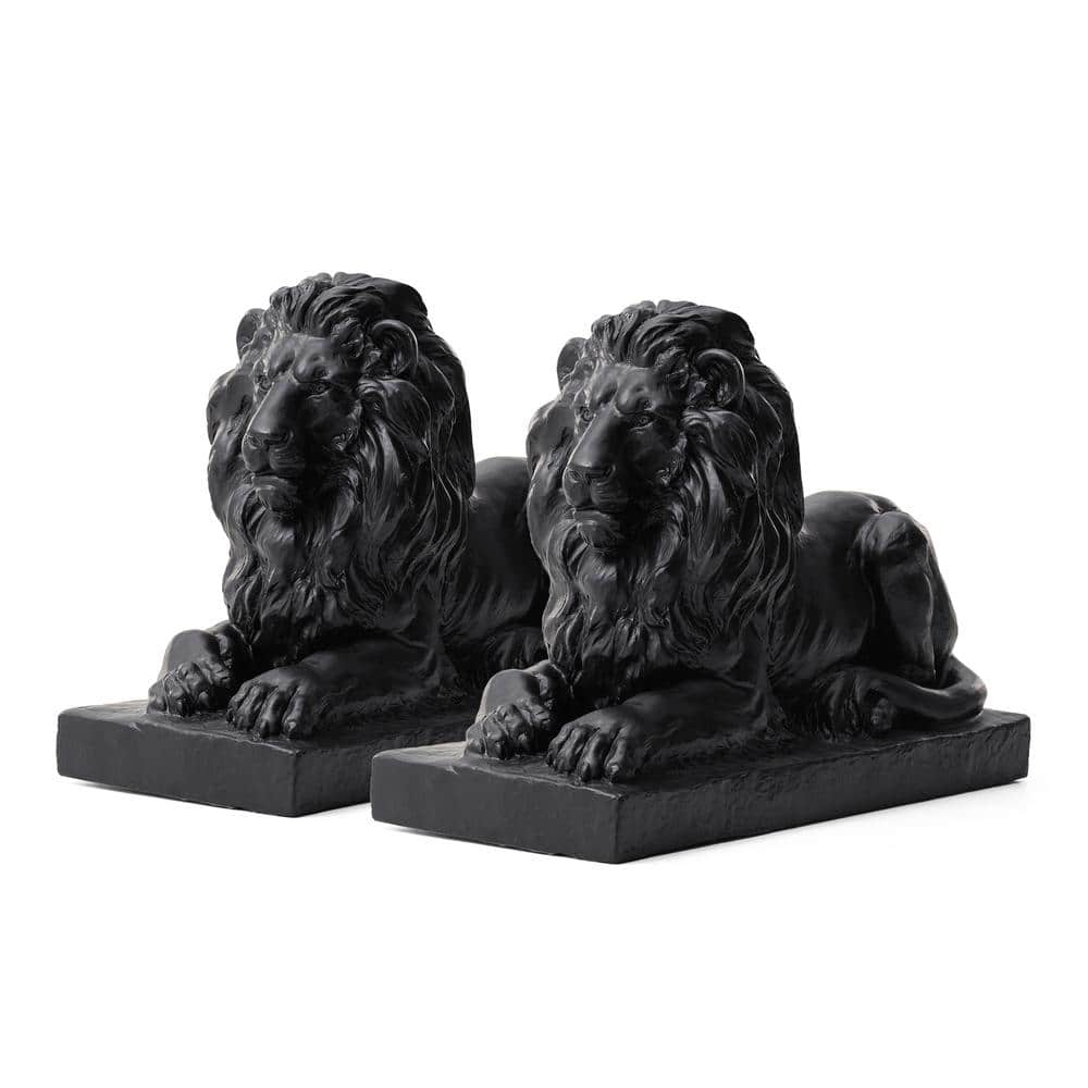 21.75 in. L MGO Black Lying Lion Garden Statue (Set of 2) price history on PriceWatchPro