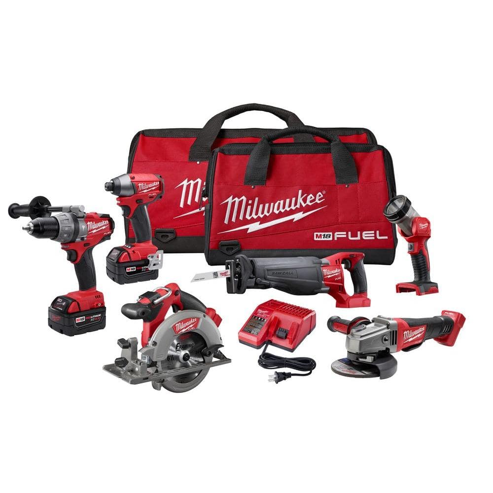 Milwaukee M18 FUEL 18V Cordless Lithium-Ion Brushless Combo Kit (6