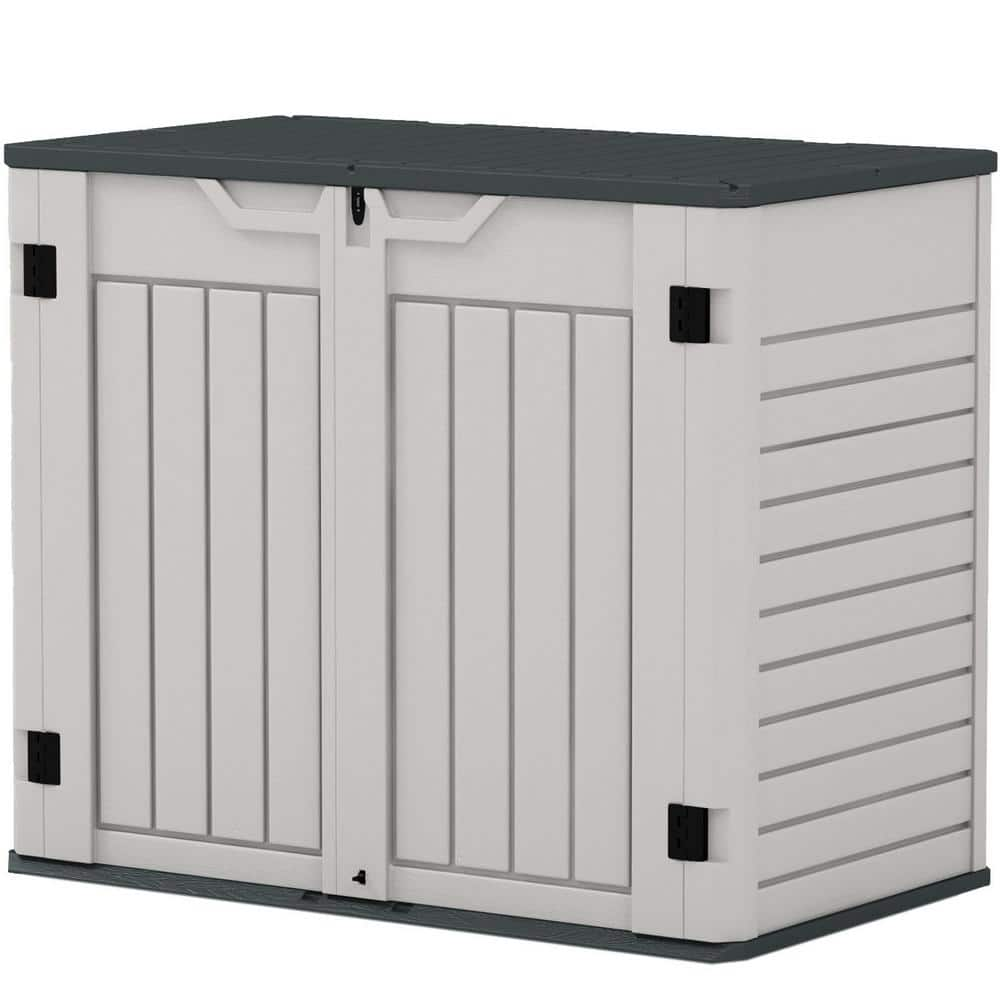 42 in. W x 23 in. D x 35.5 in. H Gray Plastic Outdoor Storage Cabinet