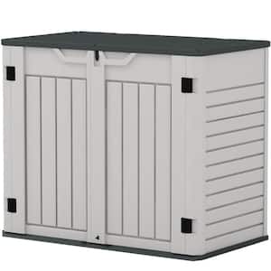 Shelves Included 50 in. W x 28.7 in. D x 41.7 in. H White Resin Horizontal Outdoor Storage Cabinet (9.97 sq. ft.)