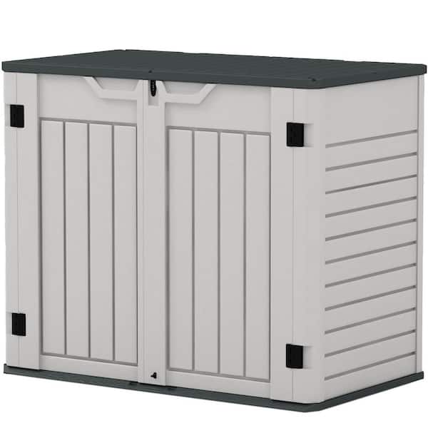 Patiowell 4 ft. W x 2 ft. 5 in. D Resin Horizontal Storage Plastic Shed with Lockable Door, Easy Storage (9.97 sq. ft.)