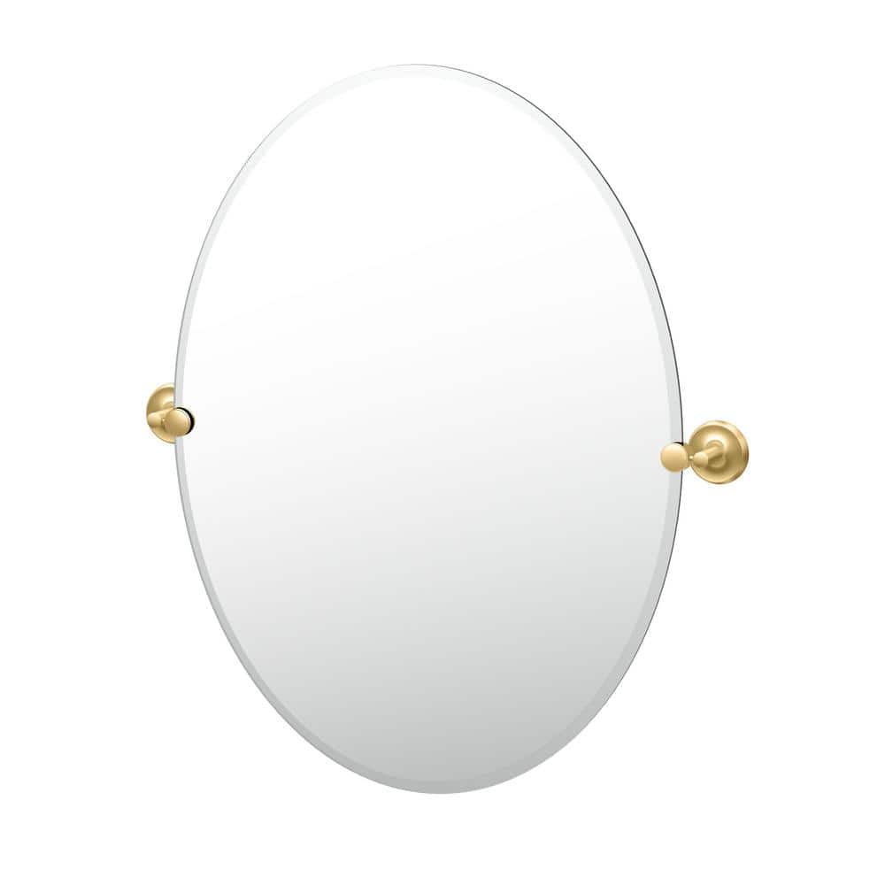 Elegant Beveled Glass Oval Wall Mirror for Damp Locations