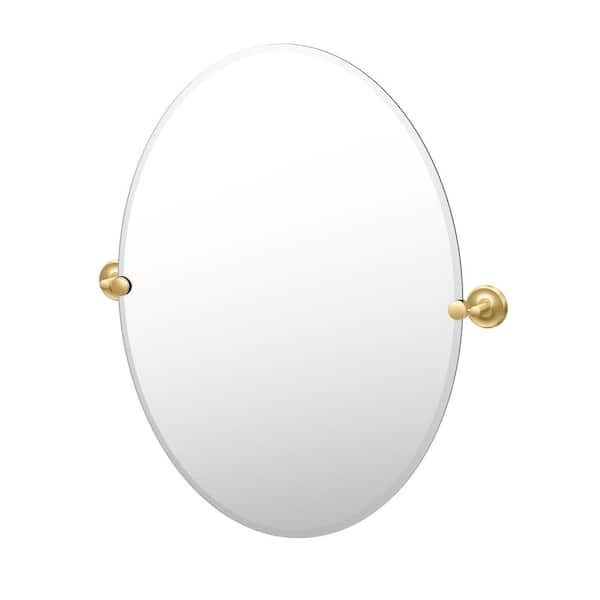 Gatco Designer II 24 in. W x 32 in. H Single Frameless Oval Mirror in Brushed Brass