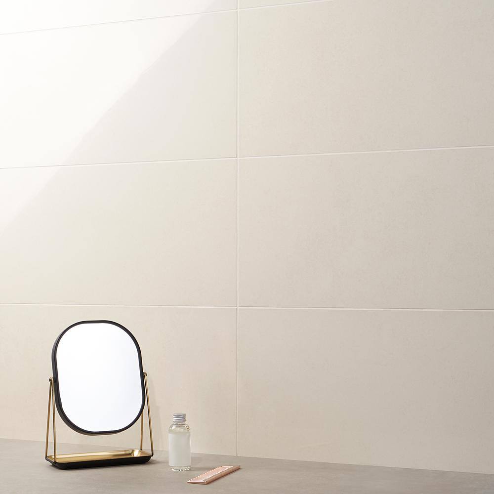 ToughTech 12" x 24" Polished White Porcelain Tile