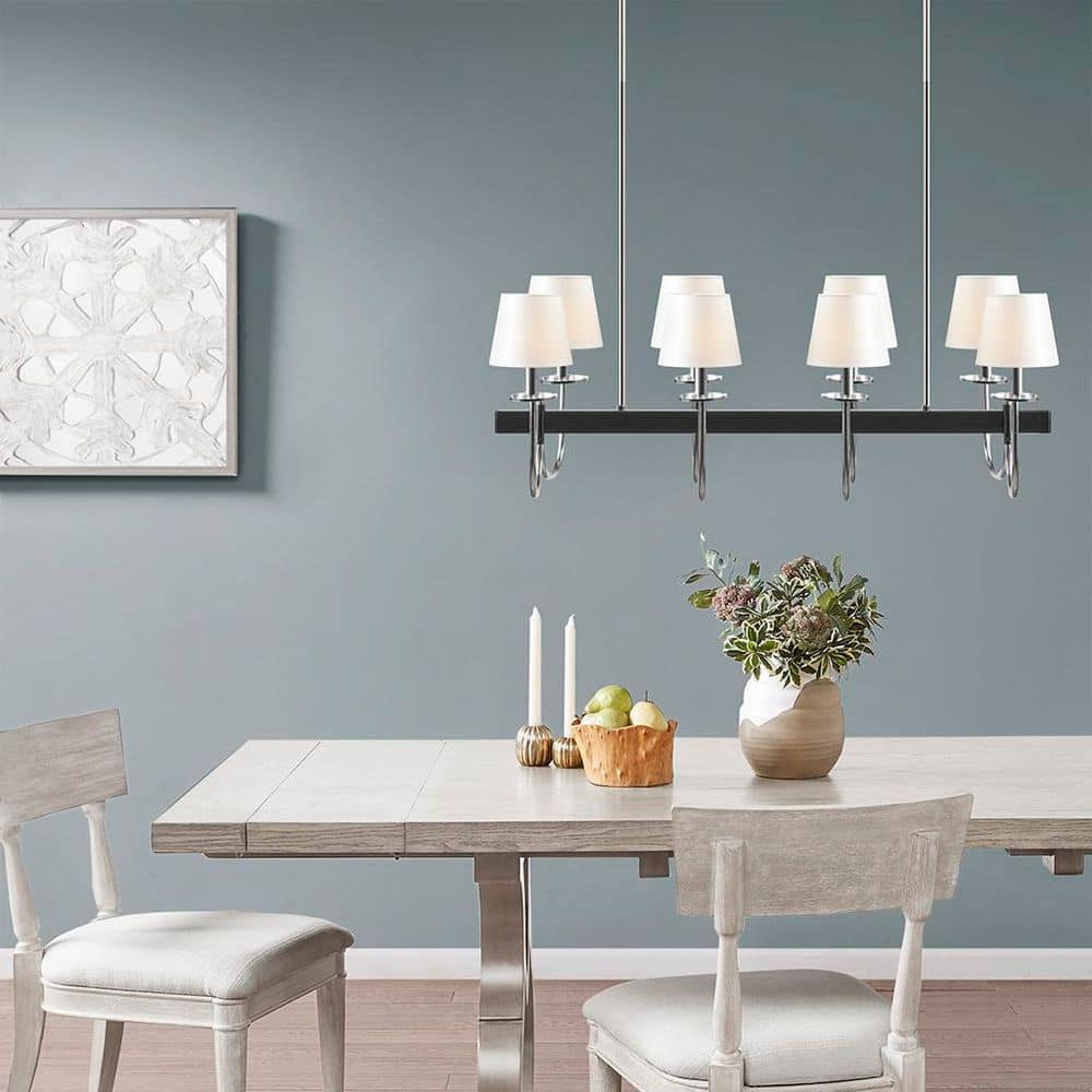 8-Light Silver Traditional Chandelier with Drum Shades for Kitchen Island with No Bulbs Included price history on PriceWatchPro