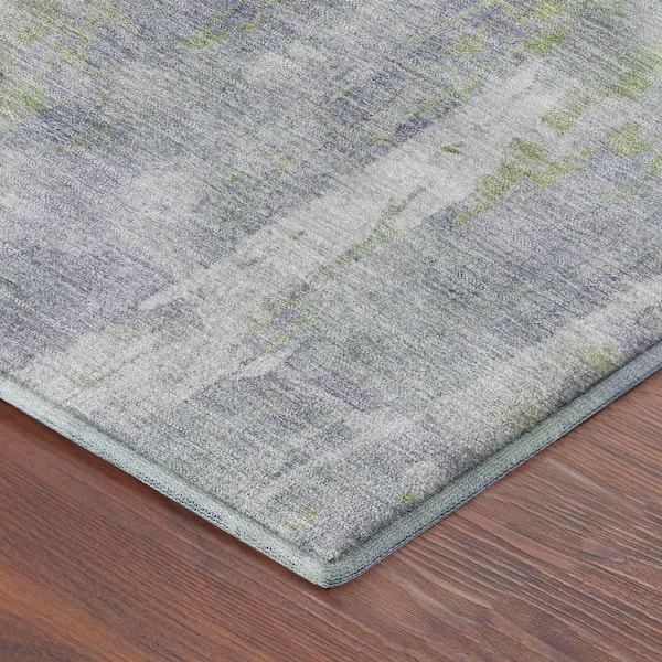 Mayfield Premium Machine Washable Abstract AMF2309 Plum 2 ft. x 7 ft. Runner Rug