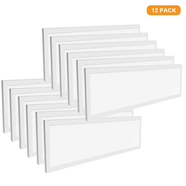 12-PACK 1 ft. x 4 ft. 4400 Lumens Dimmable White CCT and Wattage Selectable Integrated LED Back-Lit Flat Panel-Light