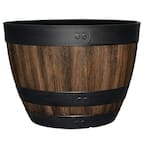 20 in. Dia x 14.5 in. H Kentucky Walnut Resin Wine Barrel