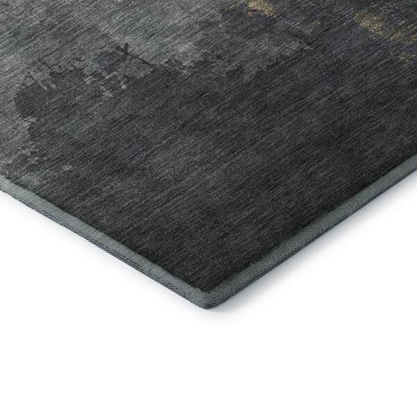 Mayfield Premium Machine Washable Abstract AMF1881 Gold 3 ft. x 5 ft. Area Rug
