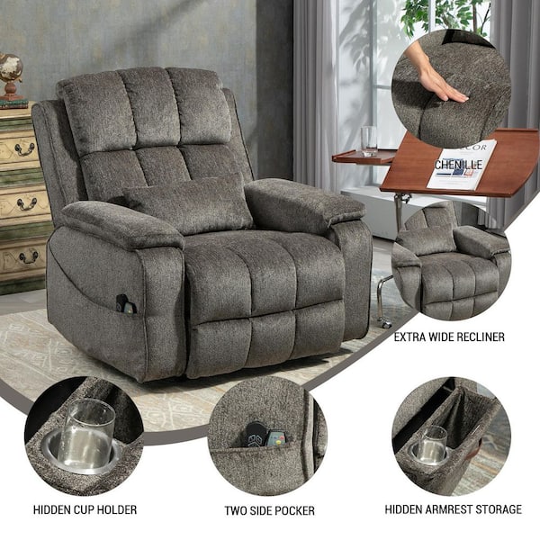 aisword Grey2 Dual OKIN Motor Chenille Power Lift Recliner